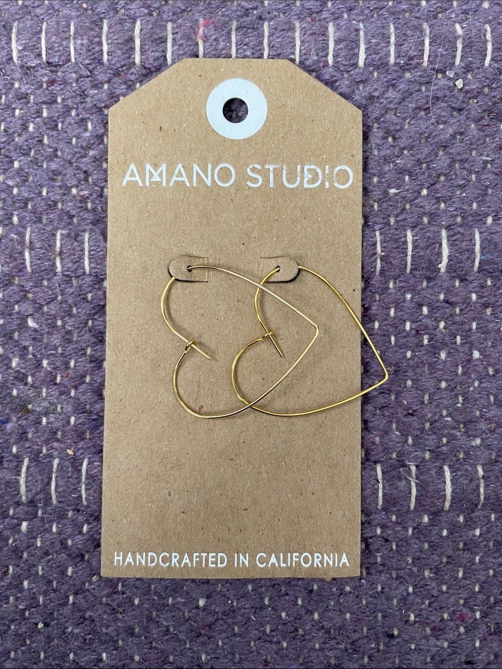 Melinda Maria Gold Slim Heart Hoop Earrings